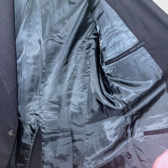 Vintage Polo By Ralph Lauren Made In USA Two Button Wool Blazer - Navy - Picture 7 of 7